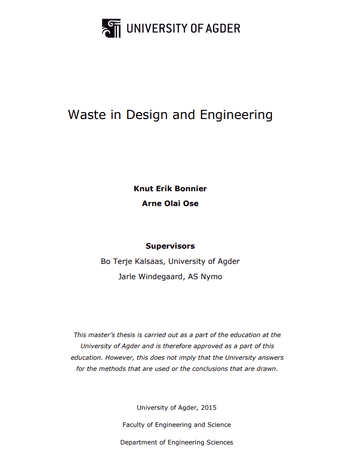 Master Thesis - Waste in Design and Engineering